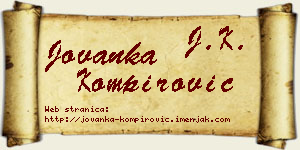 Jovanka Kompirović vizit kartica